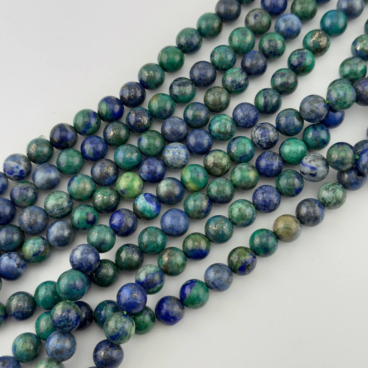 Бусины Азурит гладкий глянцевый шар 4 6 8 10 12мм натуральный камень