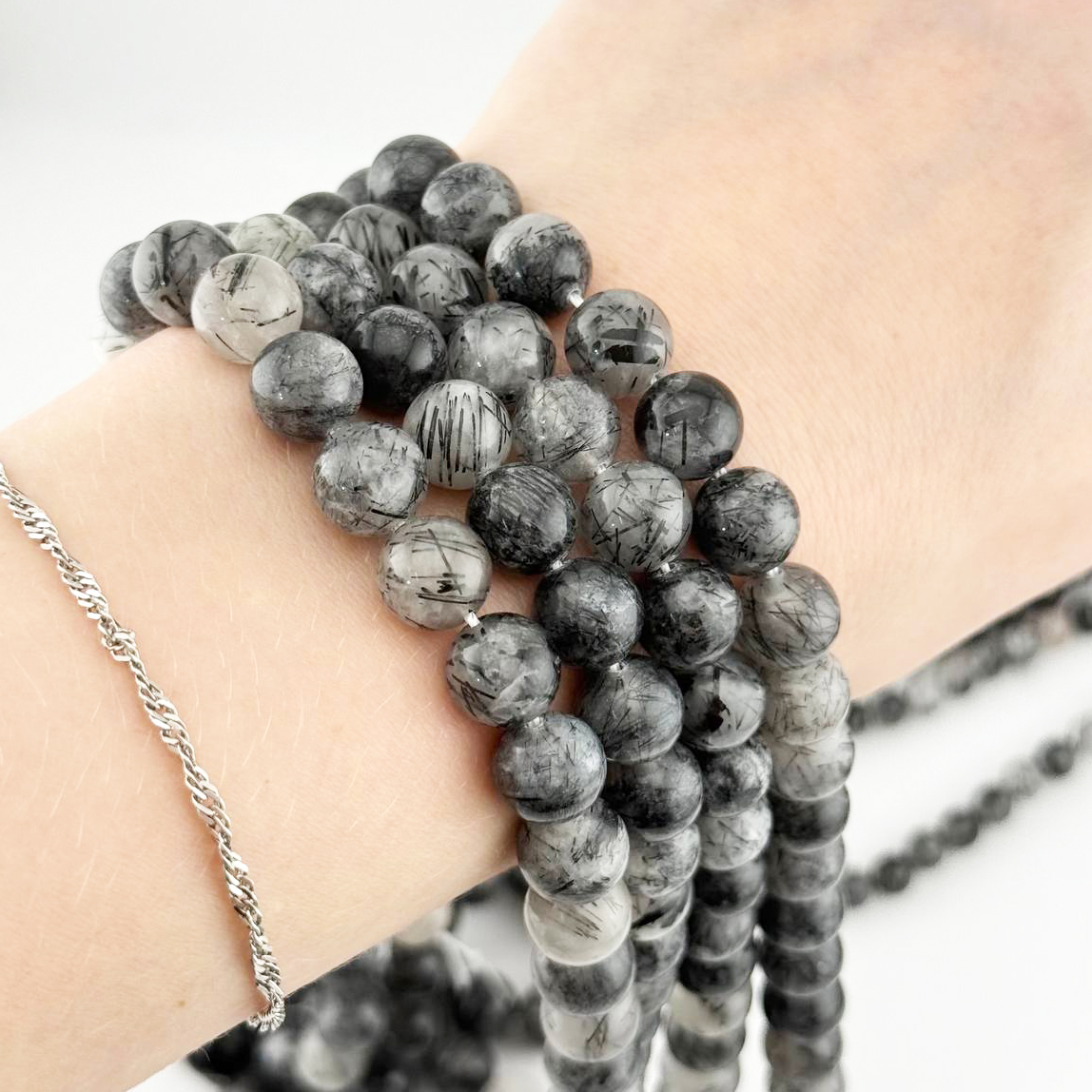 Бусины Кварц рутиловый гладкий глянцевый шар 6мм 8мм 10мм 12мм натуральный камень