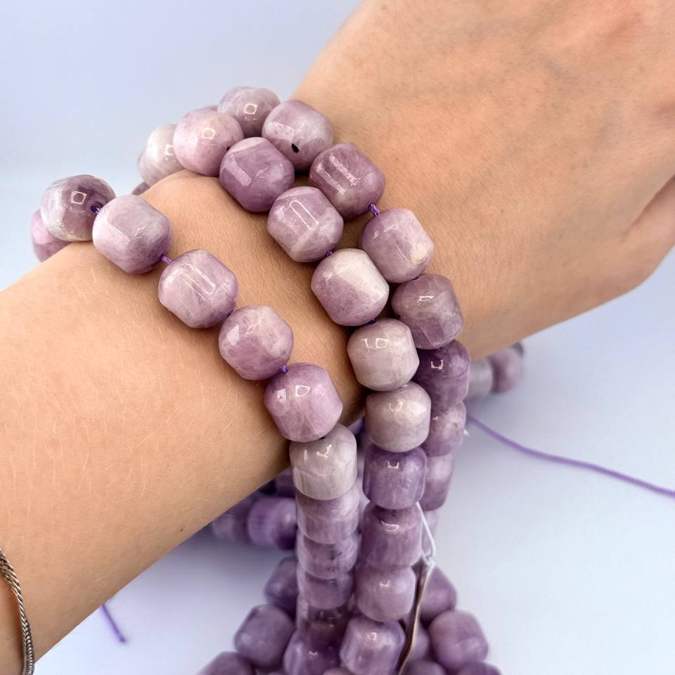 Бусины Кунцит гладкий глянцевый, бочонок 12*10мм натуральный камень