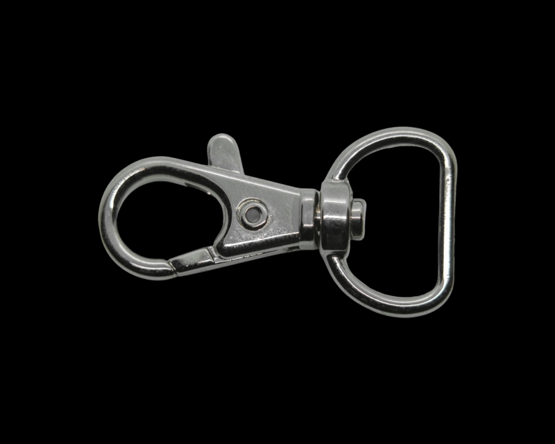 Замочек карабин крупный цвет серебро 40мм
