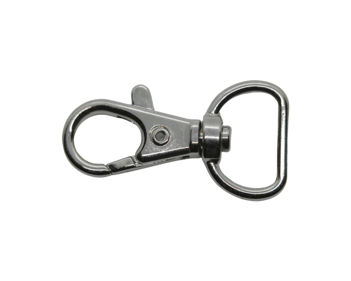 Замочек карабин крупный; цвет серебро, 40мм