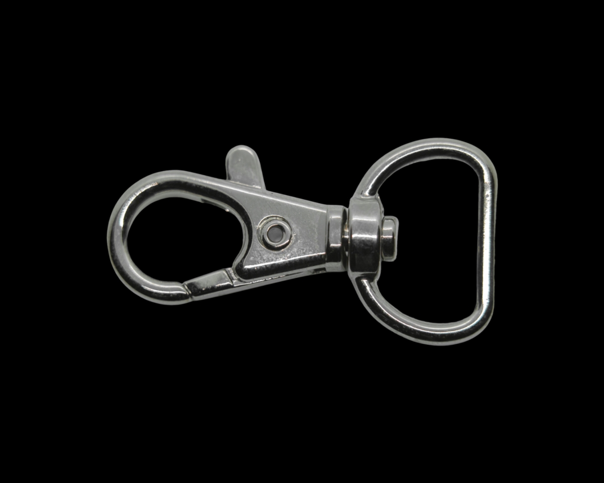 Замочек карабин крупный; цвет серебро, 40мм