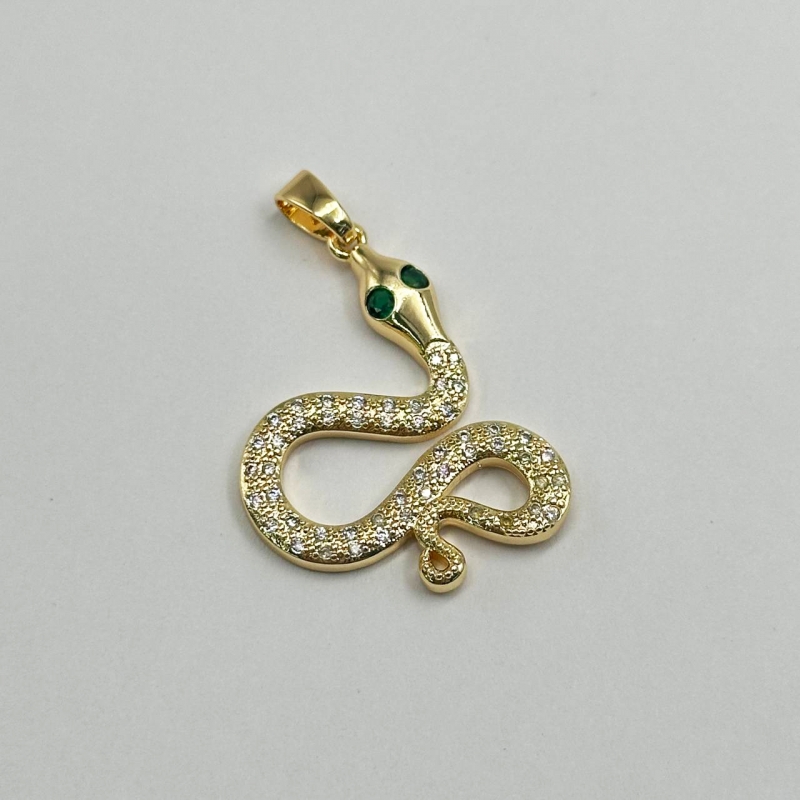 Подвеска Змея 30мм цвет золото