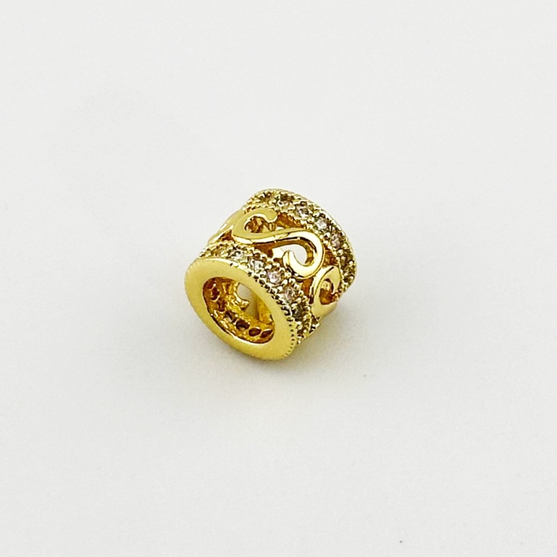 Ювелирная бусина с фианитами размер 7*8 мм