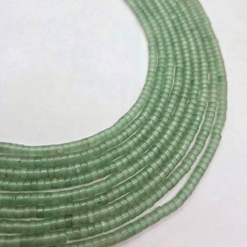 Бусины Авантюрин зеленый размер 4*2мм натуральный камень