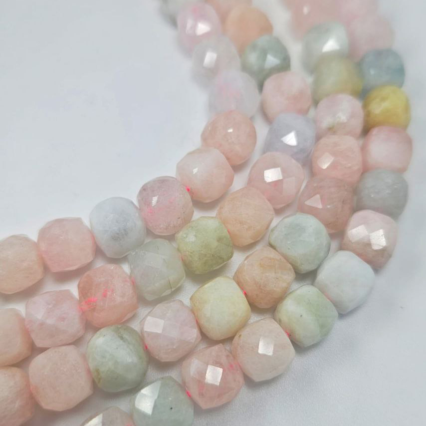 Бусины Агат Берилл форма кубическая с огранкой размер 8мм натуральный камень