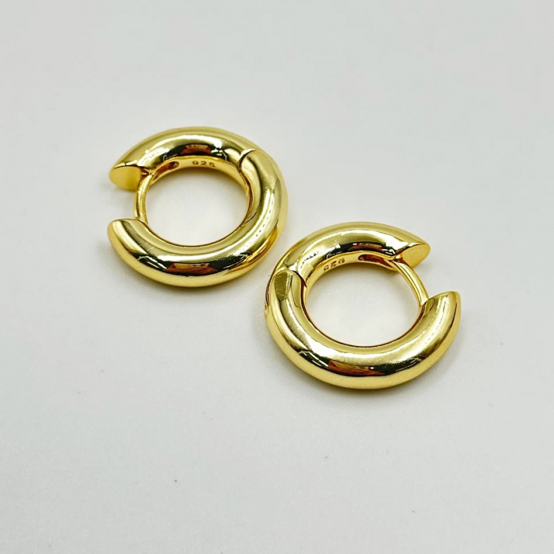 Швензы бублики 20мм*4,5мм цвет золото