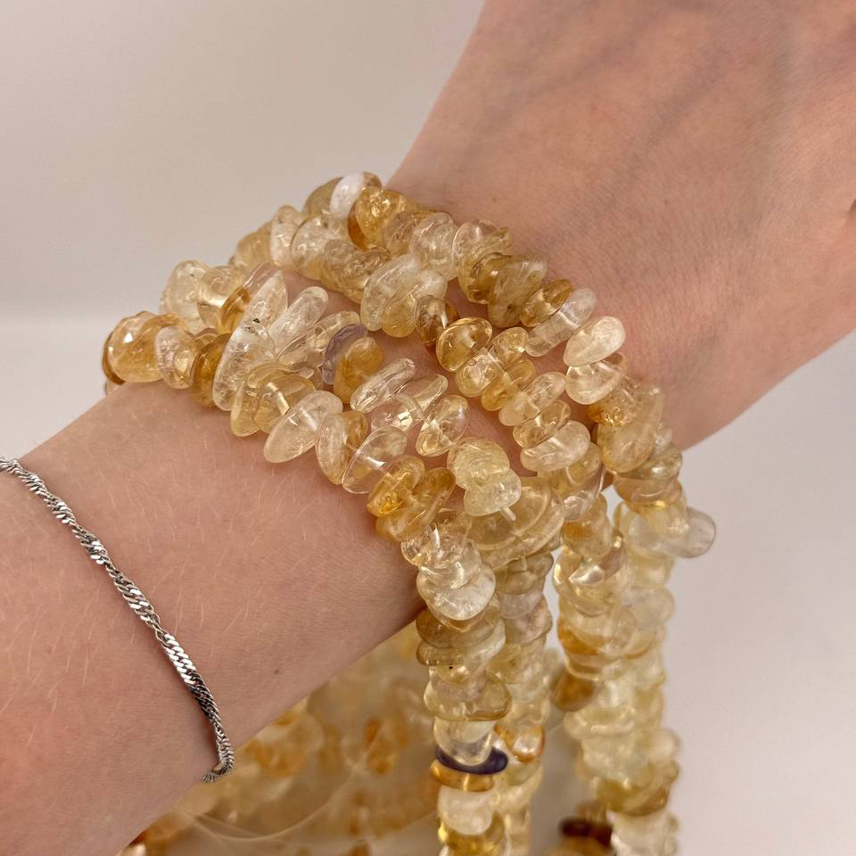 Бусины Цитрин средний размер 12*4мм натуральный камень