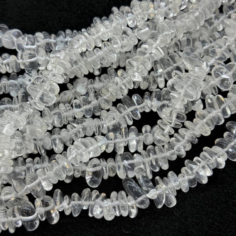 Бусины Горный хрусталь средний размер 12*4мм натуральный камень