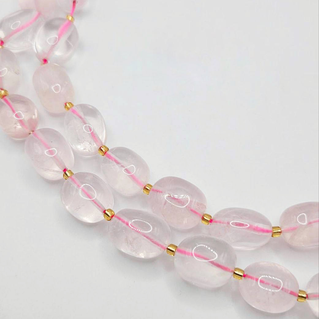 Бусины Кварц розовый размер  6*11мм